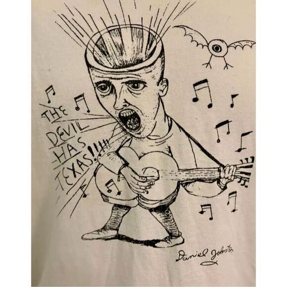 Vintage Daniel Johnston Devil has Texas Artsy T-Shirt Men’s Size Small - Picture 3 of 8